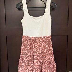 Cupshe White and Rust Floral Midi Dress